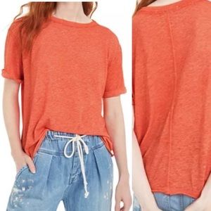 We The Free Cassidy Orange Short Sleeve Tee Size L